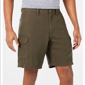 Tasso Elba Men's Linen Blend 9" Cargo Shorts
